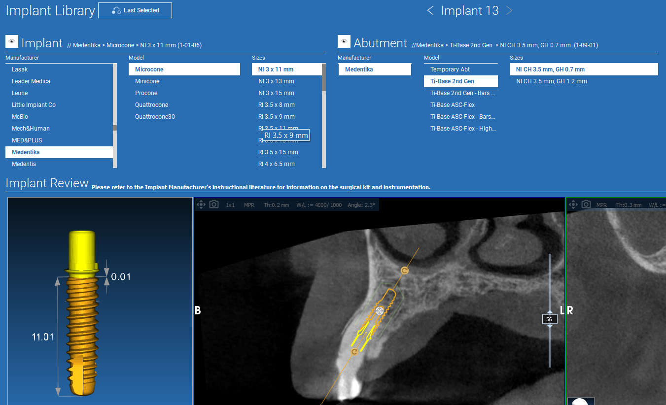 Medentika implant library